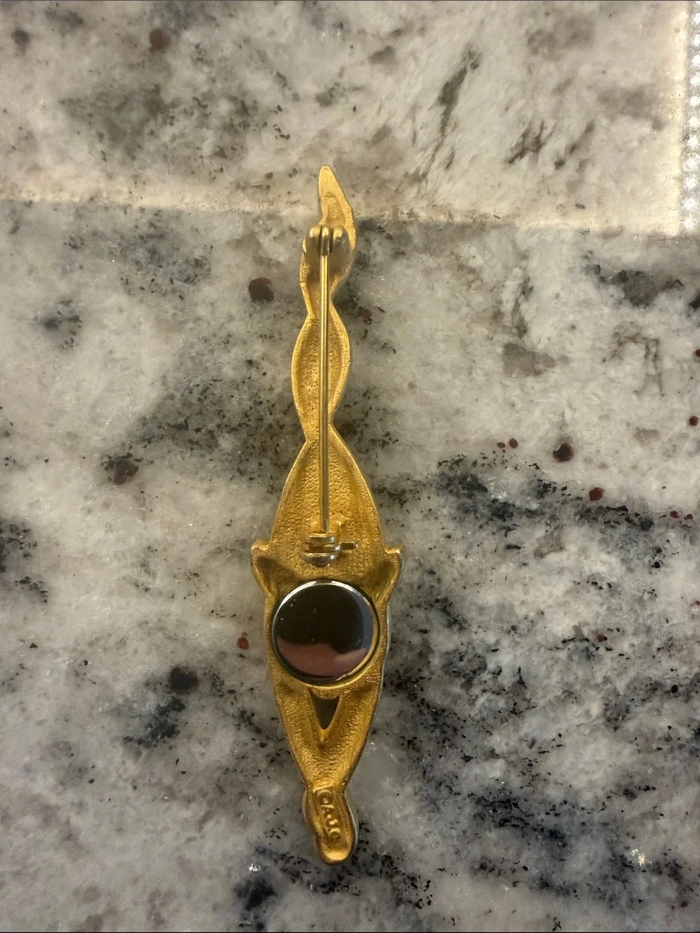 Gold Cat Motif Pendant Necklace - Gold